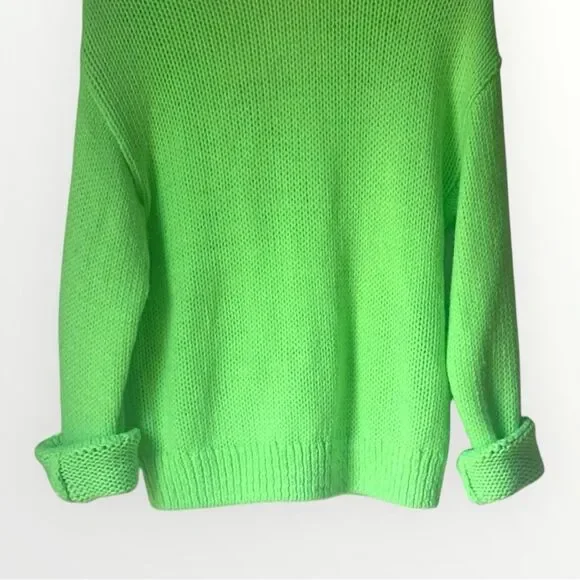 Neon Green V-Neck Sweater – Victoria’s Secret PINK Med - Picture 11 of 11